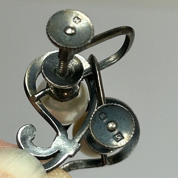 Vintage Mikimoto Akoya Pearl Screw-back Clip-On Earrings Sterling Silver 925 - Picture 5 of 10